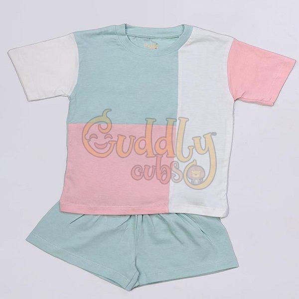 0-5 Year Color Blocking Girls Co-ord Set