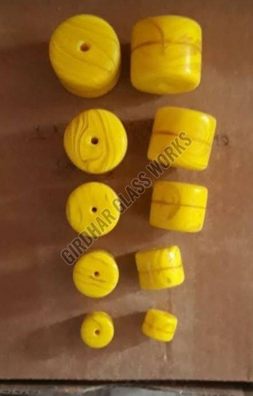 Yellow Round Glass Beads