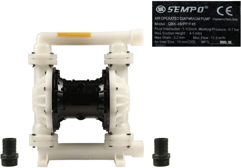 Sempo P-1 Pneumatic Diaphragm Pump IMPA 591611 &ndash; &frac12;&quot; Plastic for Corrosion-Resistant Applications