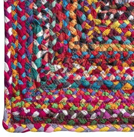 Multicolor Hand Woven Multi Cotton Rug