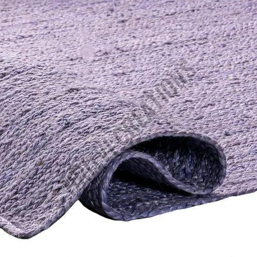 Plain Lavender Color Rectangle Jute Rug
