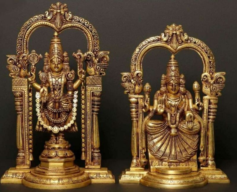 Brass Lord Balaji & Padmavathi Ji Statue