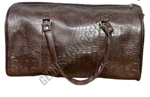 Leather Brown Duffle Gym Bag