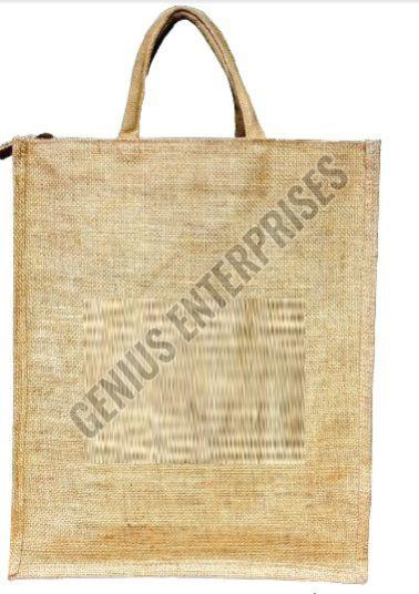 Plain Beige Jute Carry Bag