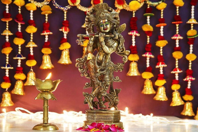 Brass Krishna Statue