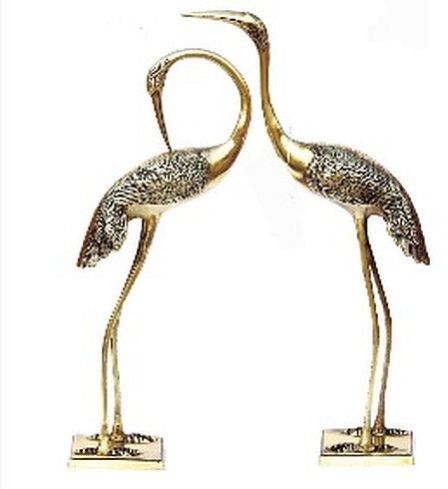 Brass Swan Pair Showpiece