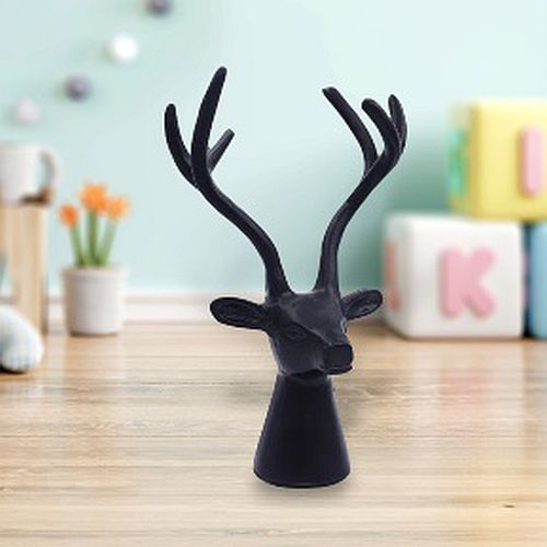 Table Top Wooden Deer Head Showpiece