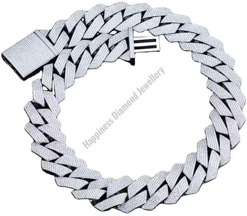 Silver Iced Out Cuban Chain