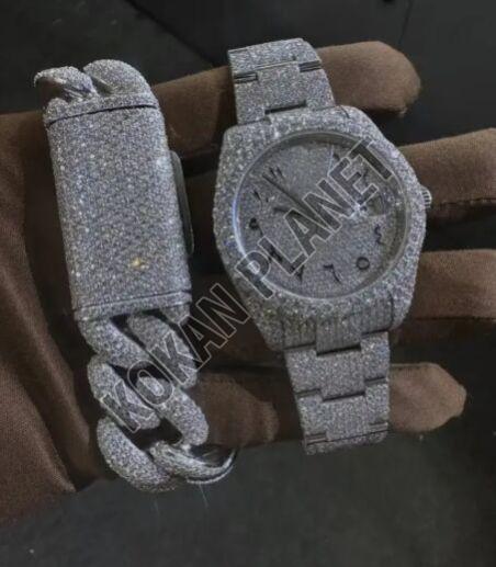 Luxury Men\'s Full Iced Out Hip Hop Quartz Watch