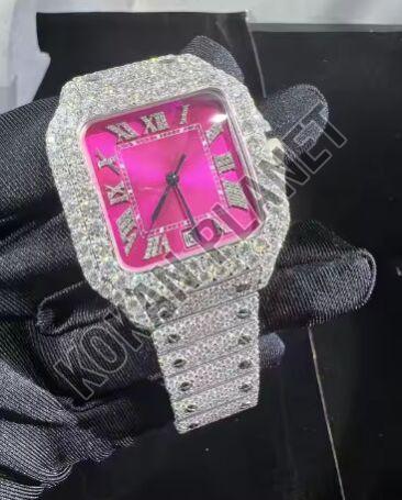 Mens High-Quality Luxury VVS Moissanite Diamond Iced Out Hip Hop Quartz Watch