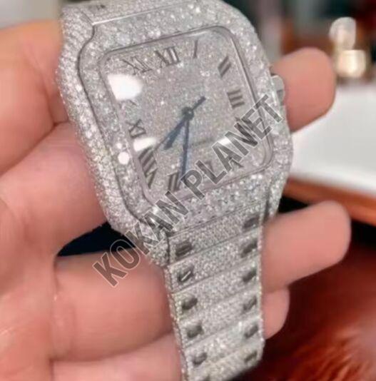Mens Luxury Moissanite Diamond Iced Out Quartz Watch