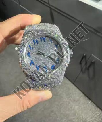 Mens Sky Drive Hip Hop Style Moissanite Diamond Iced Out Quartz Watch
