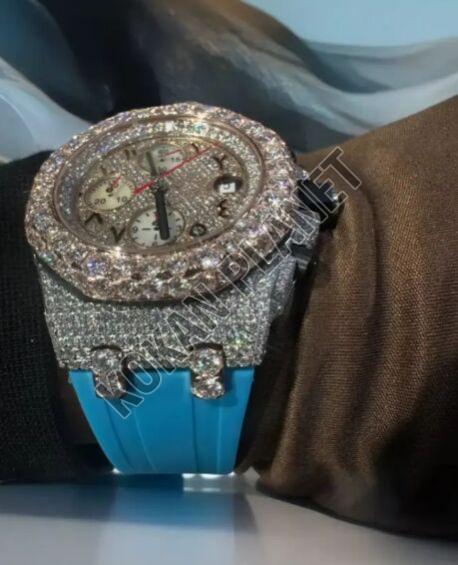 Mens Sky Vintage Style Fully Automatic Luxury Moissanite Diamond Watch