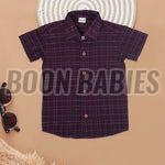 Boys Bold Wine Color Ethnic Shirt