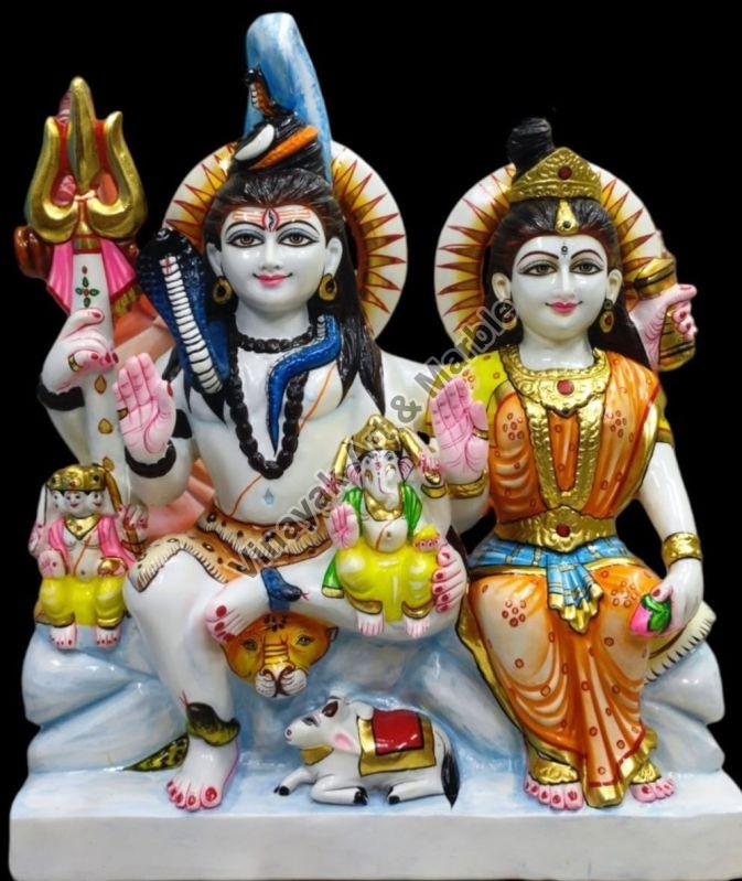 Marble Shiva Parivar Statue