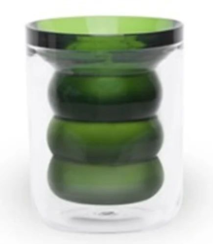 Green Bubble Glass Candle