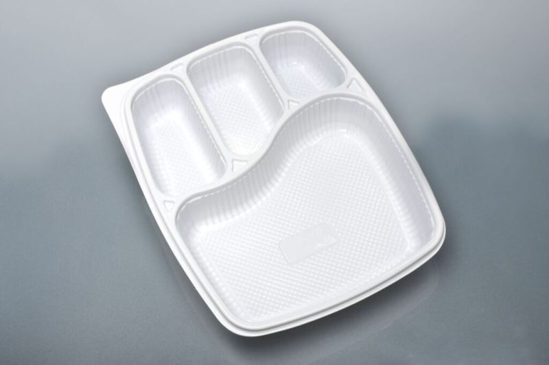 4CP White Meal Tray