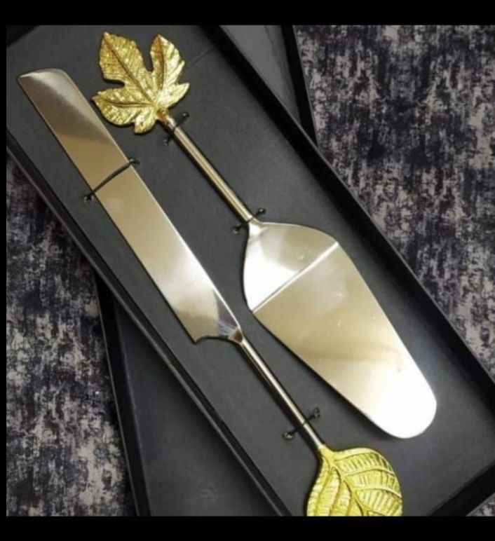 Elegant Stainless Steel Cake Server & Knife Set