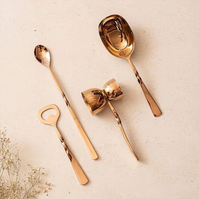 Glamorous SS Gold Coated Spoon Set