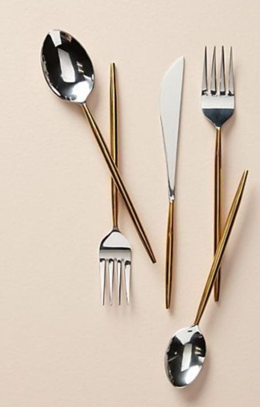 Modern Gold Plated Cutlery Spoons
