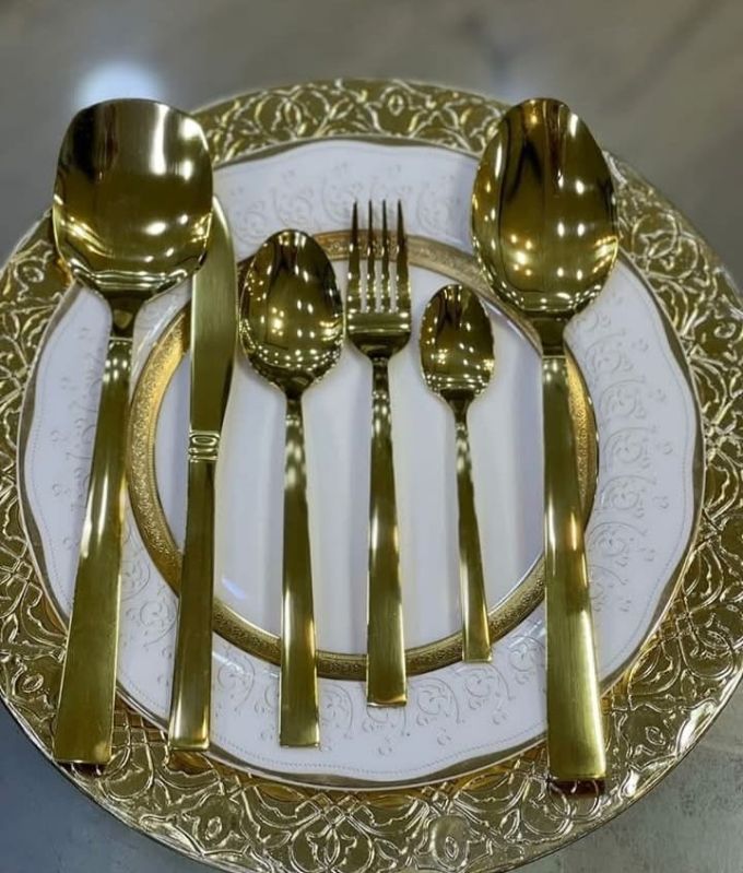 Opulent Gold Plated Dining Spoon Set