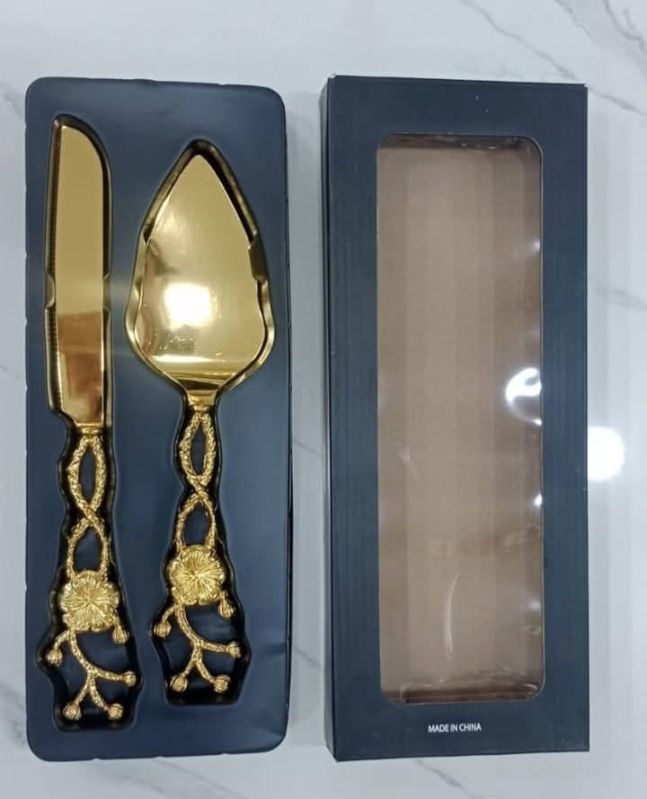 Polished SS Cake Server Set