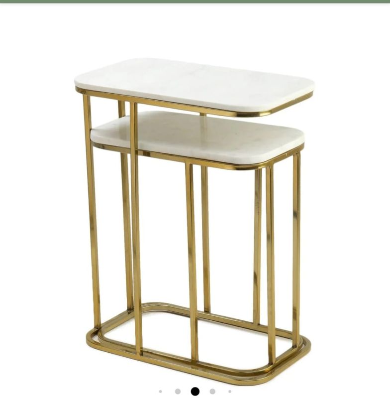 Square White Marble Table Set