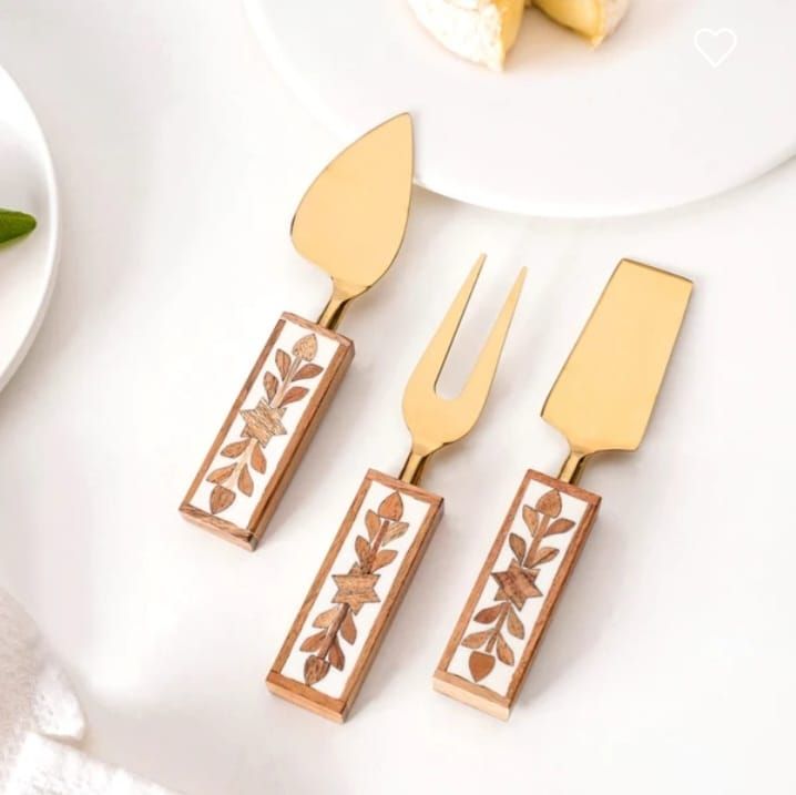 Stainless Steel Gold Plated Cheese Knives