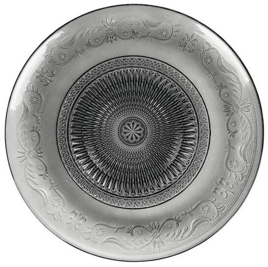 10 Inch Grey Glass Platter