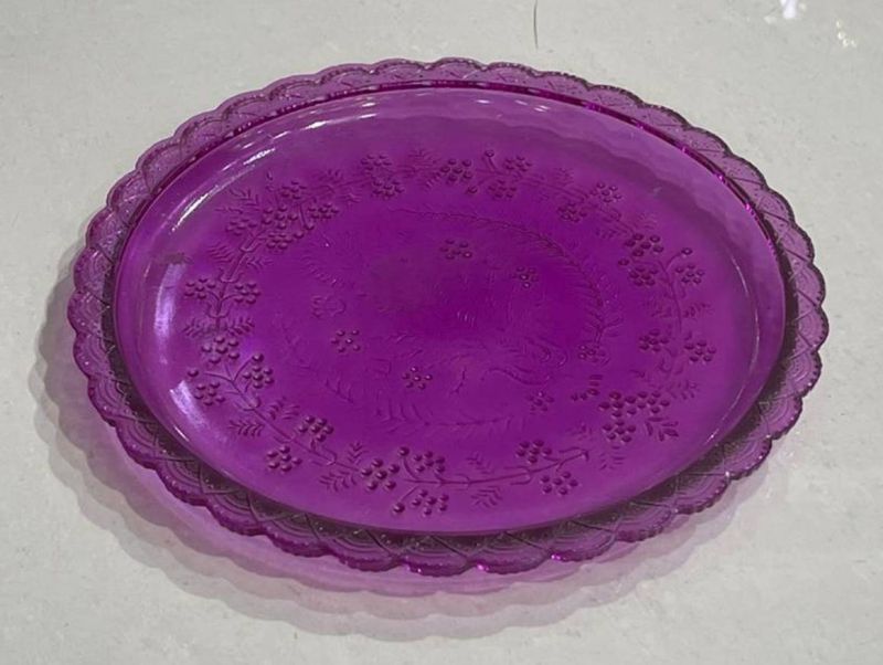 10 Inch Purple Glass Platter