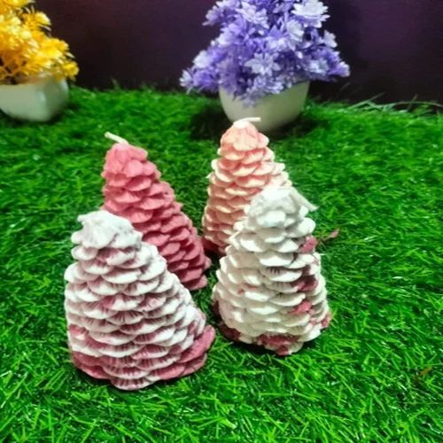 Green Paraffin Wax Tree Decorative Candle