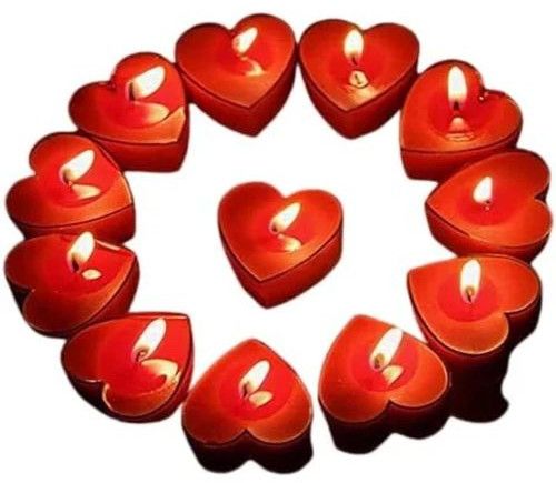 Red Designer Heart Shaped Candle