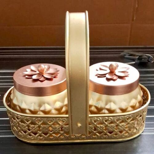 Metal Gift Hamper Baskets with Metal Bowl and Lids