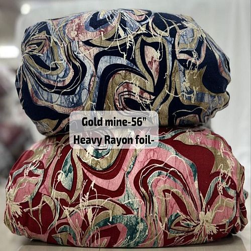 Multicolor Rayon Foil Heavy Printed Fabric