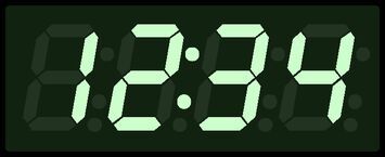 12x16 Inch Green Digital Clock