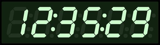 16x16 Inch Green Digital Clock