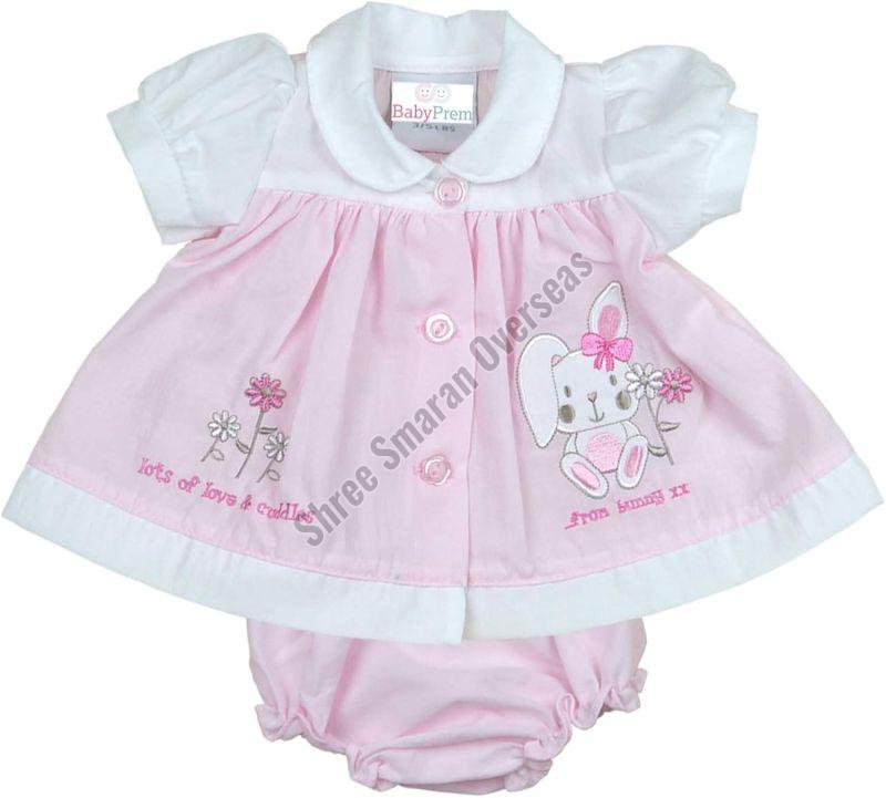 Stylish White & Pink Girls Frock