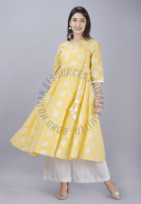 Ladies Fancy Light Yellow And White Rayon Palazzo Suit Set