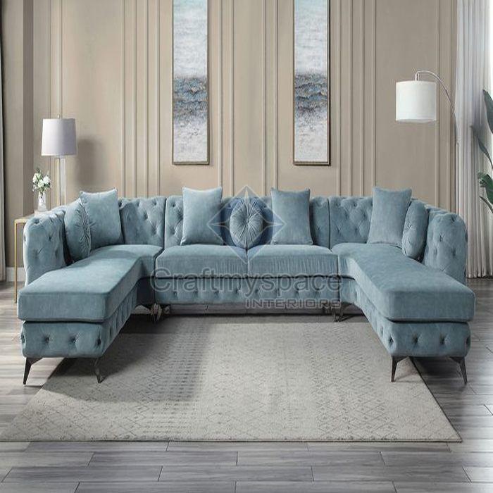 Grey U Shaped Sofa