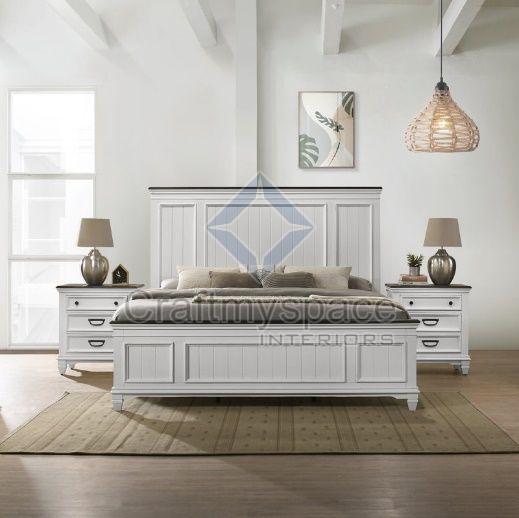 Wooden Bed with Night Stand