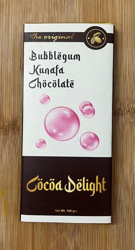 100gm Bubblegum Kunafa Chocolate Bar