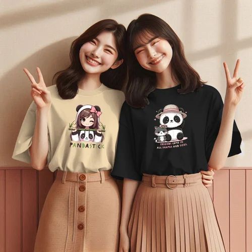 Ladies Printed Cotton Oversized T Shirt