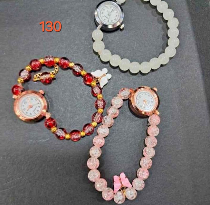 Stylish Jelly Beaded Charm Bracelet Watch