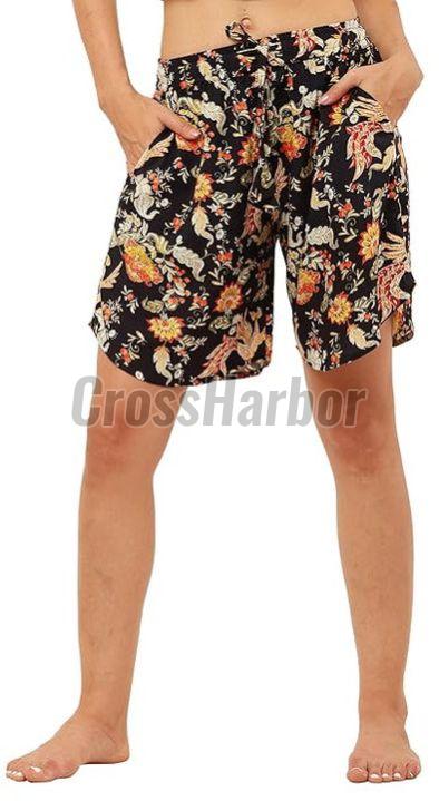 Ladies Multicolor Rayon Print Culotte Shorts