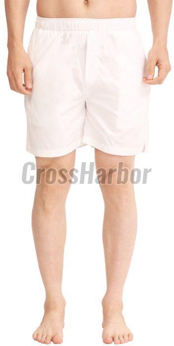 Mens White Cotton Shorts