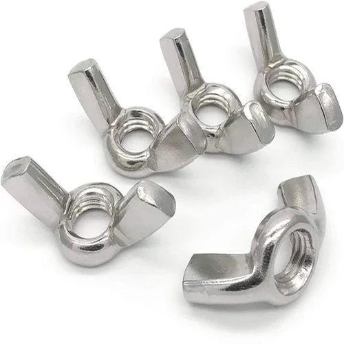 thumbnail image 2 of Ganter GN 434 Stainless Steel Wing Nuts – Pack Of 2, M6 Thread, Silver Fine Cast Iron Finish 2 of 5