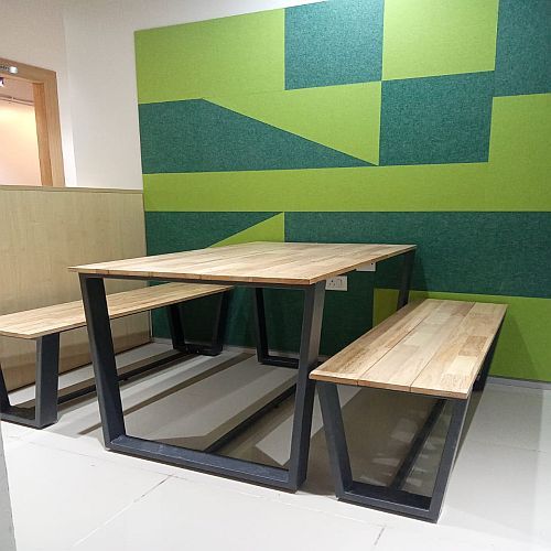 Wooden Cafe Table Bench Set