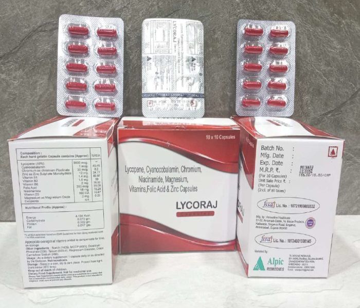 Lycopene, Cyanocobalamin, Chromium, Niacinamide, Magnesium, Vitamins, Folic Acid & Zinc Capsules