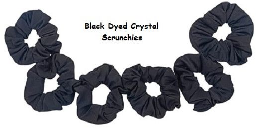 Black Dyed Crystal Hair Scrunchies-RB-151-Black