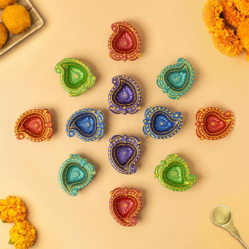 Mango Shaped Clay Diya